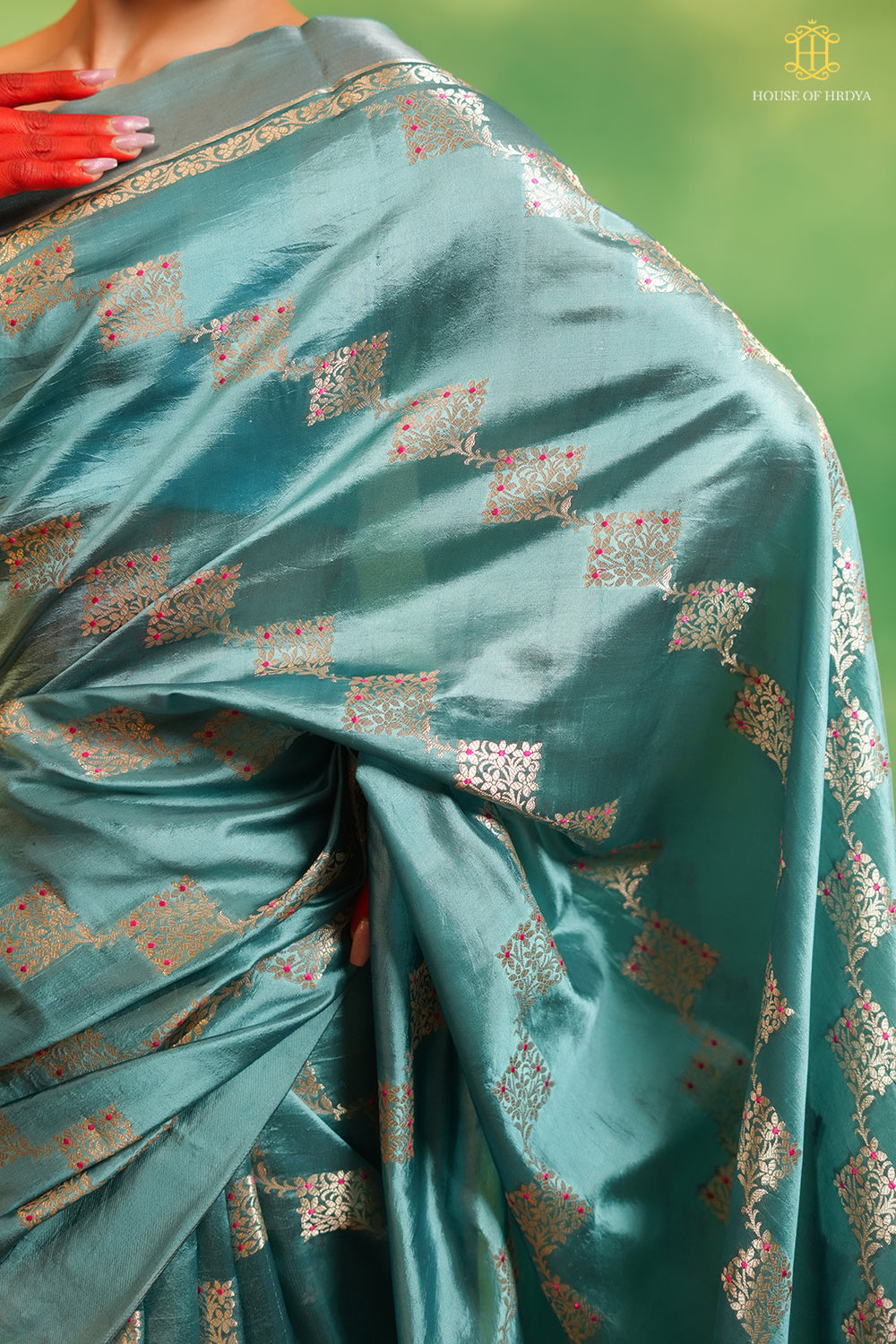 Banarasi Katan Meenakari Silk Blue