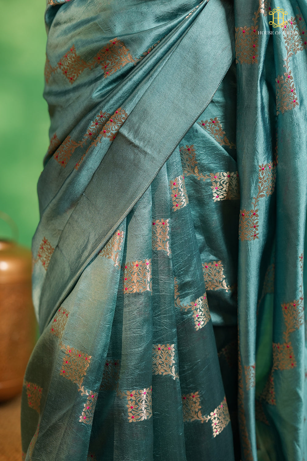 Banarasi Katan Meenakari Silk Blue