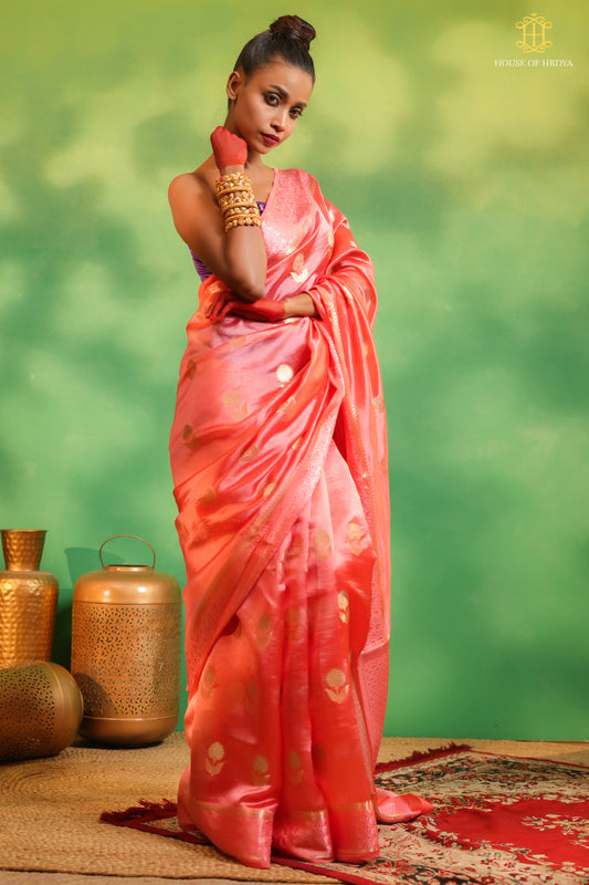 Pure Banarasi Silk Saree Pink