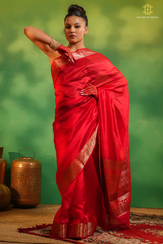 Red banarasi Saree