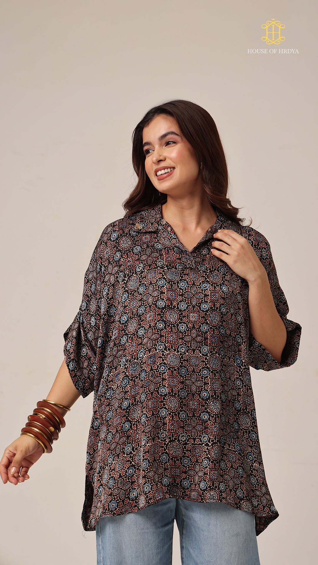 Kaftan Ajrakh Black
