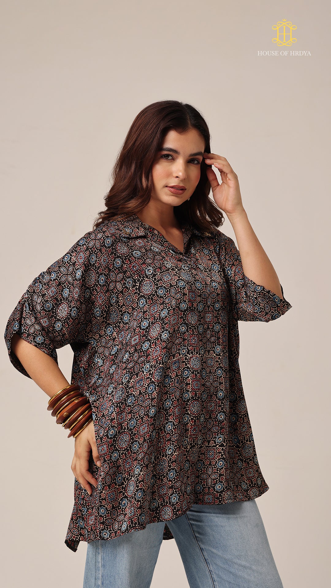 Kaftan Ajrakh Black