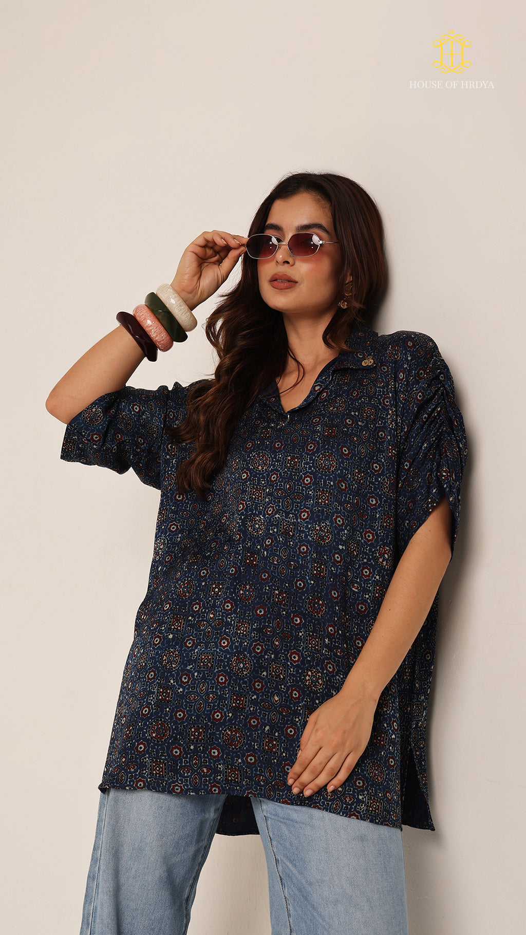 Kaftan Ajrakh Blue