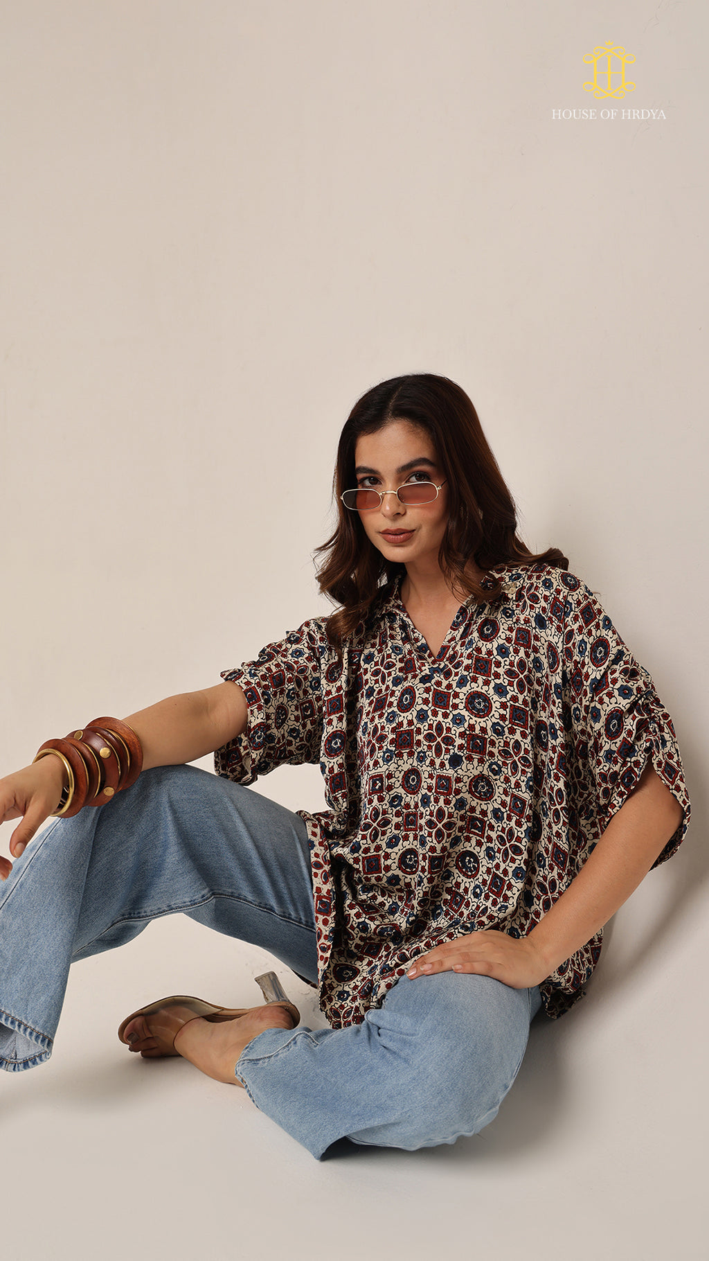 Kaftan Ajrakh White