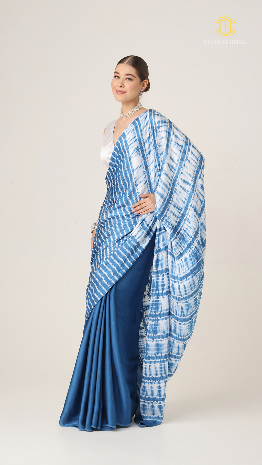 Baandh Neel Modal Silk Shibori