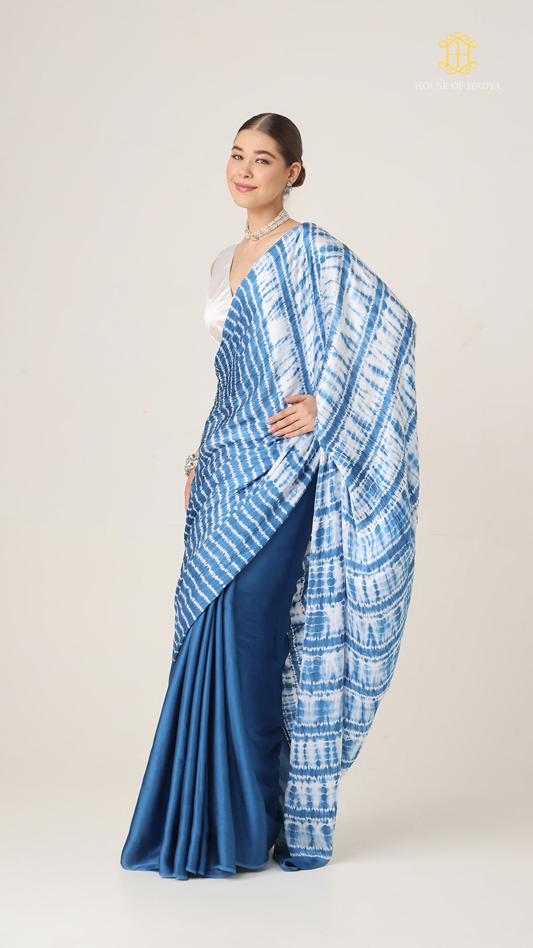 Baandh Neel Modal Silk Shibori