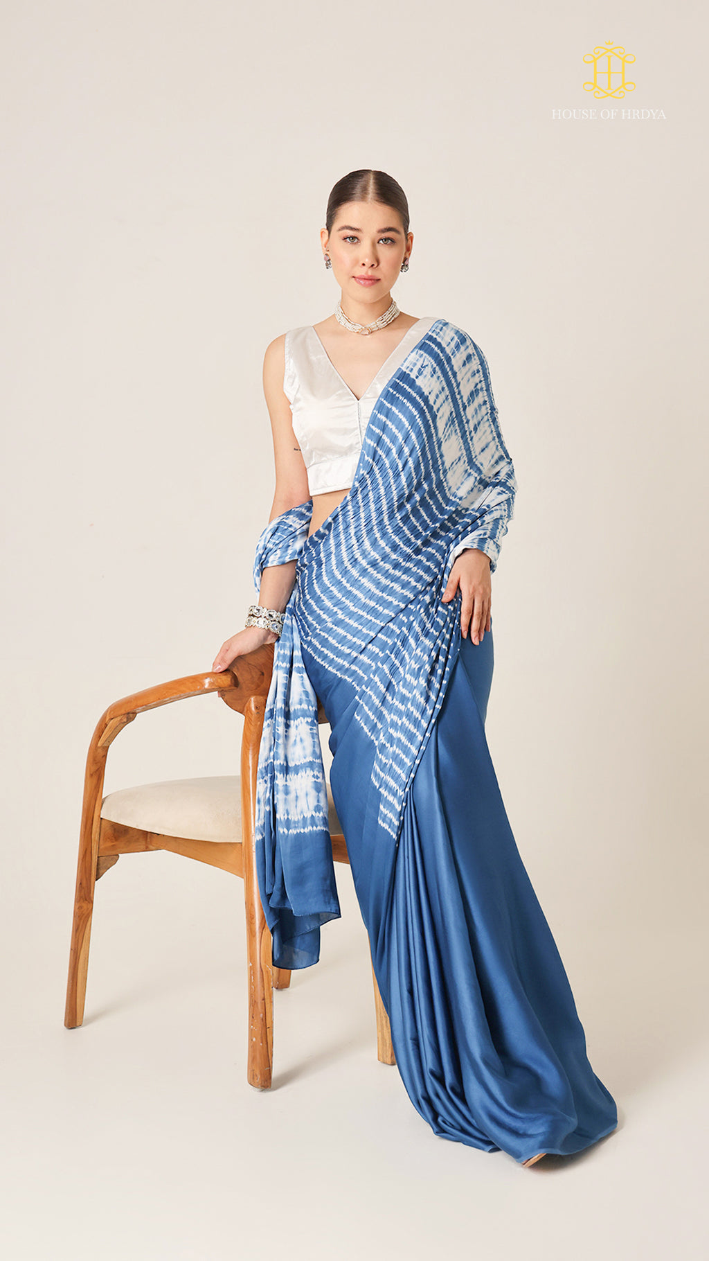 Baandh Neel Modal Silk Shibori