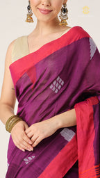 Nirva Jamdani Purple Saree