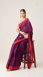 Nirva Jamdani Purple Saree