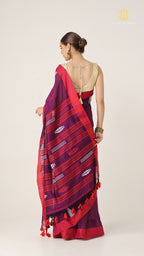 Nirva Jamdani Purple Saree