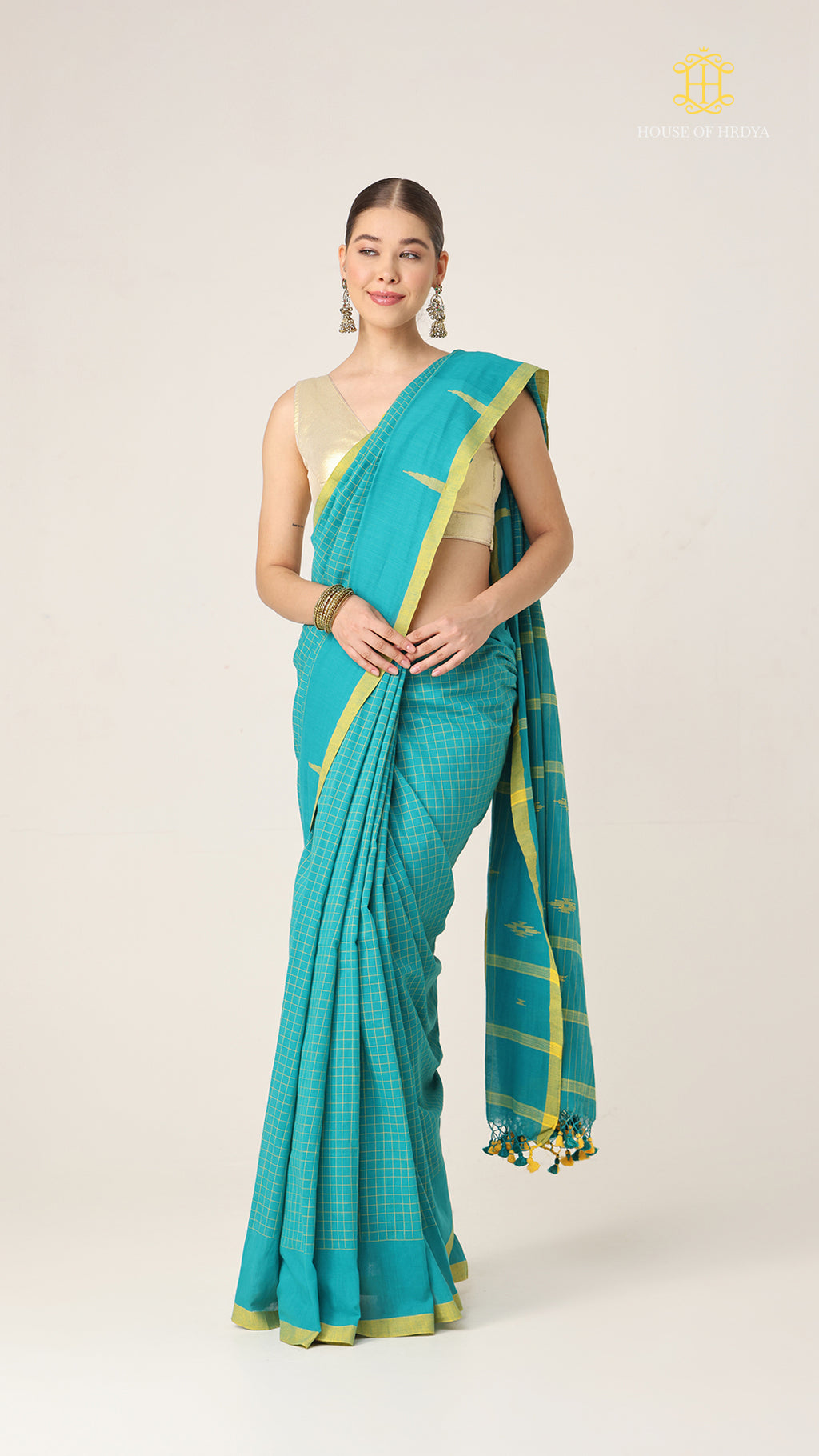Nirva Mul Cotton Jamdani Plain - Teal
