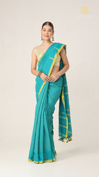 Nirva Mul Cotton Jamdani Plain - Teal