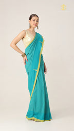 Nirva Mul Cotton Jamdani Plain - Teal