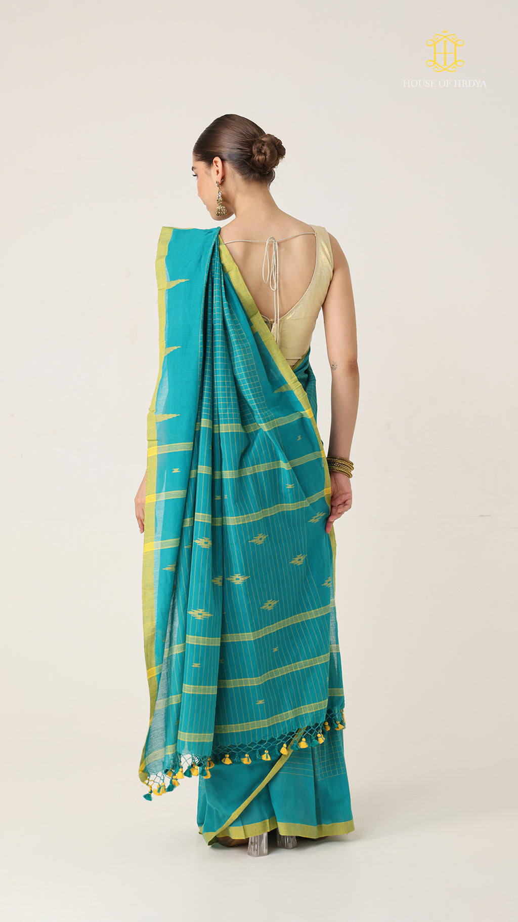Nirva Mul Cotton Jamdani Plain - Teal