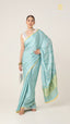 Bandhani Sky Blue with Lagda Patta Pallu