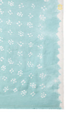 Bandhani Sky Blue with Lagda Patta Pallu