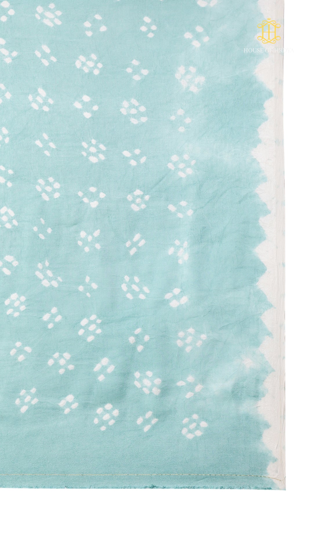 Bandhani Sky Blue with Lagda Patta Pallu