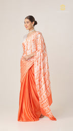 Baandh Peach Modal Silk Shibori