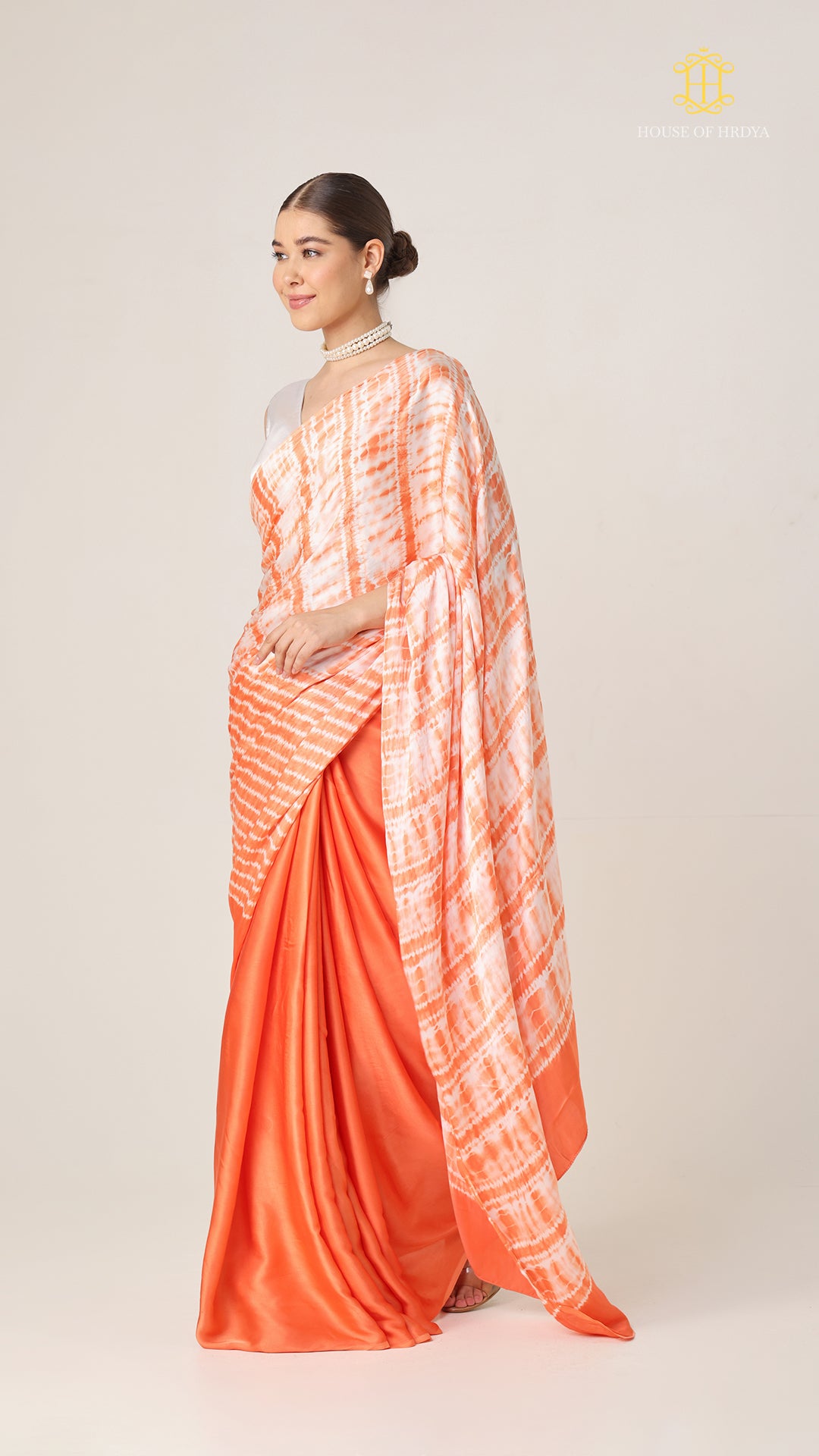 Baandh Peach Modal Silk Shibori