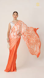 Baandh Peach Modal Silk Shibori