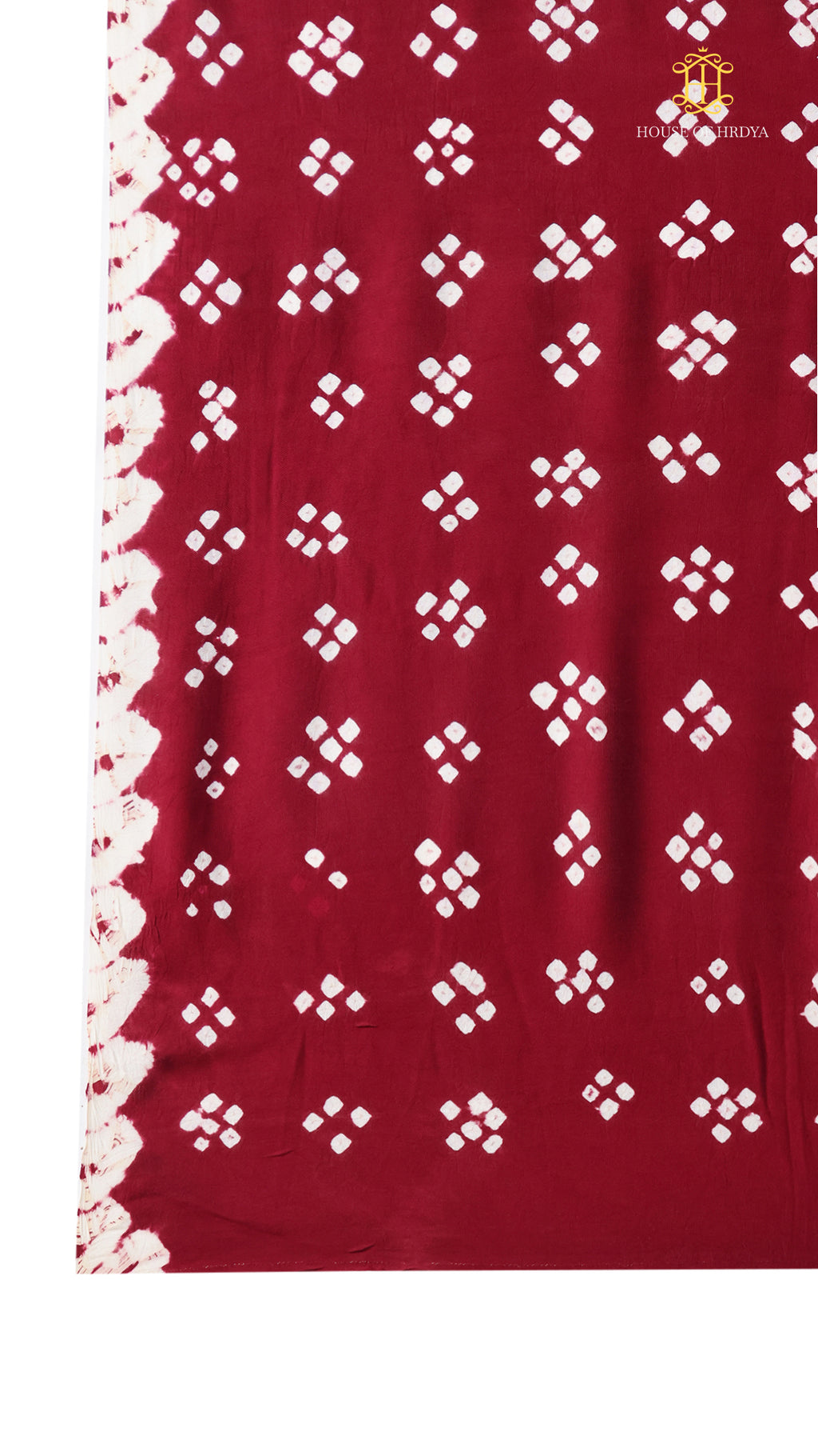 Bandhani Maroon with Lagda Patta Pallu