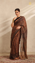 Ajrakh Kota Silk Saree