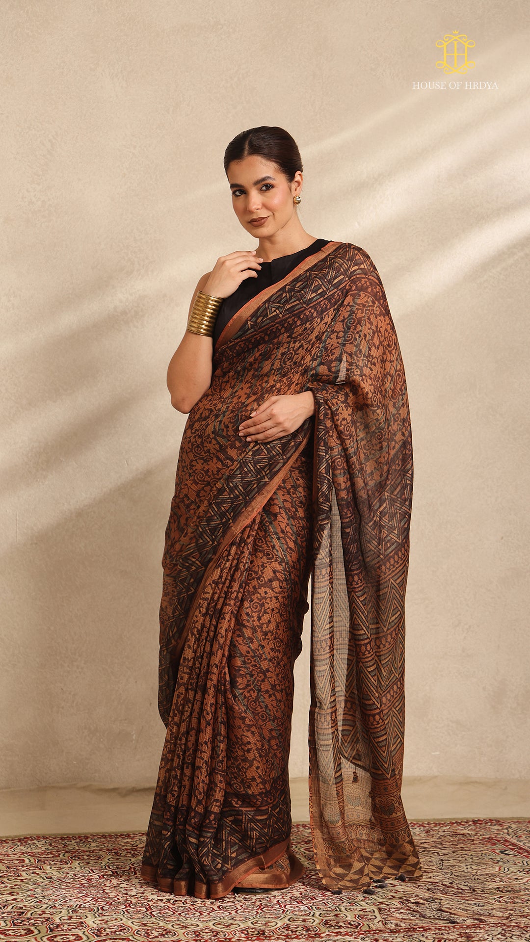 Ajrakh Kota Silk Saree