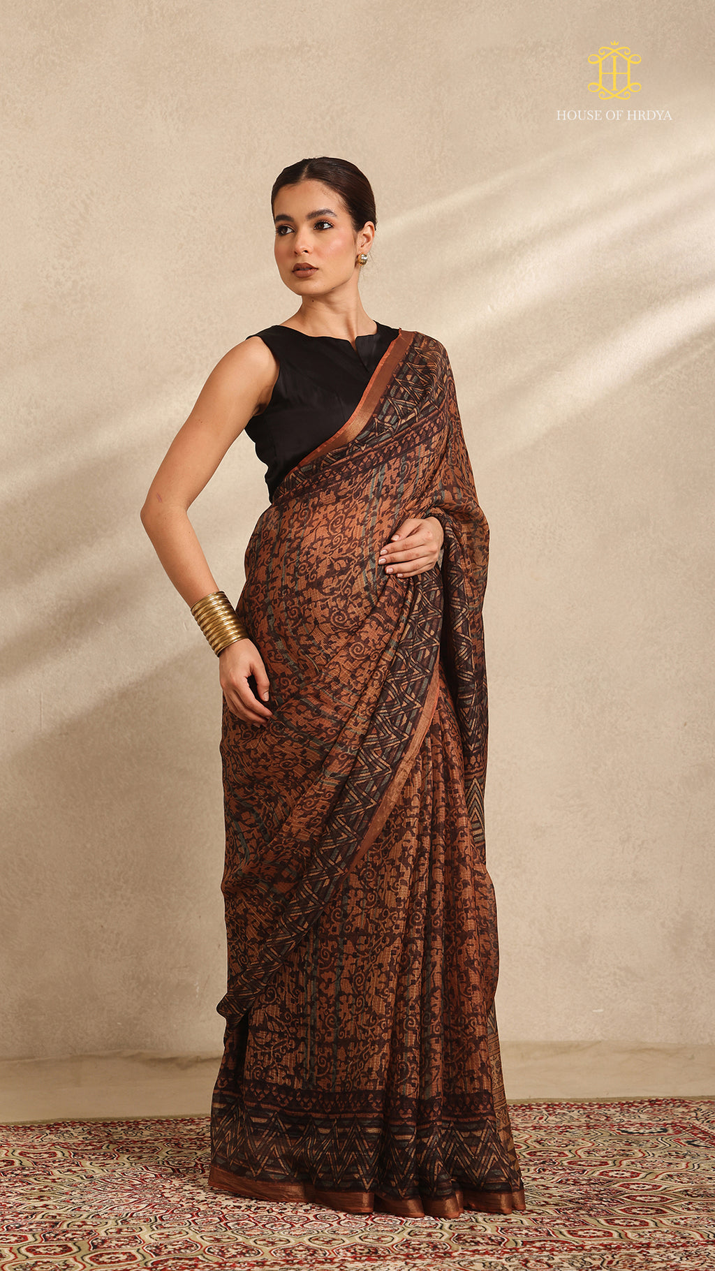 Ajrakh Kota Silk Saree