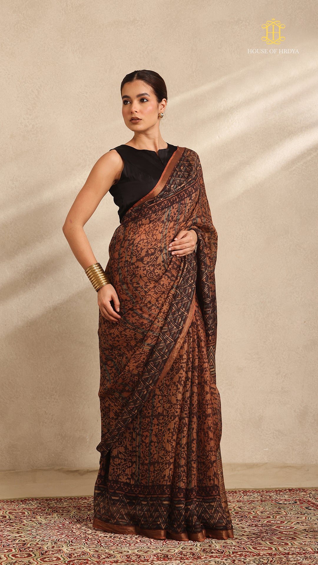 Ajrakh Kota Silk Saree