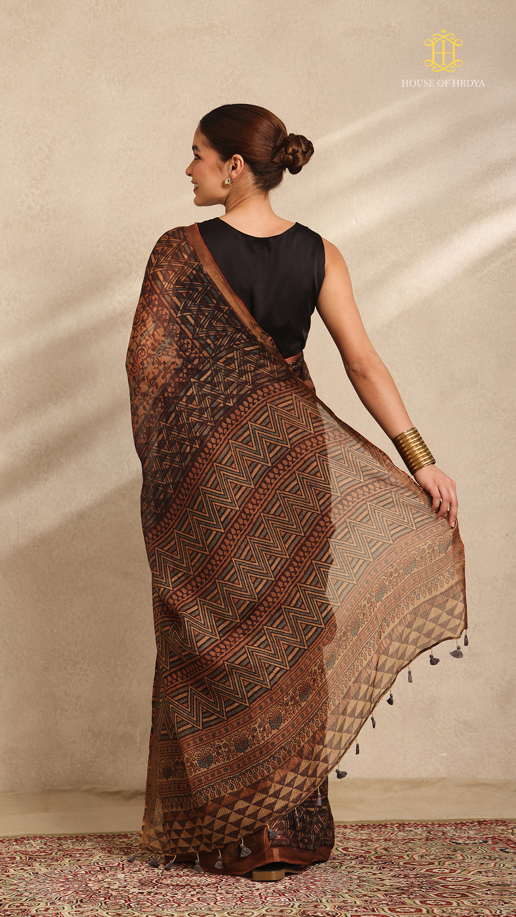 Ajrakh Kota Silk Saree