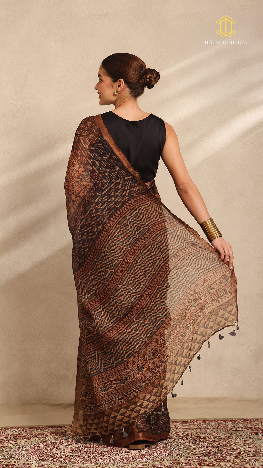 Ajrakh Kota Silk Saree