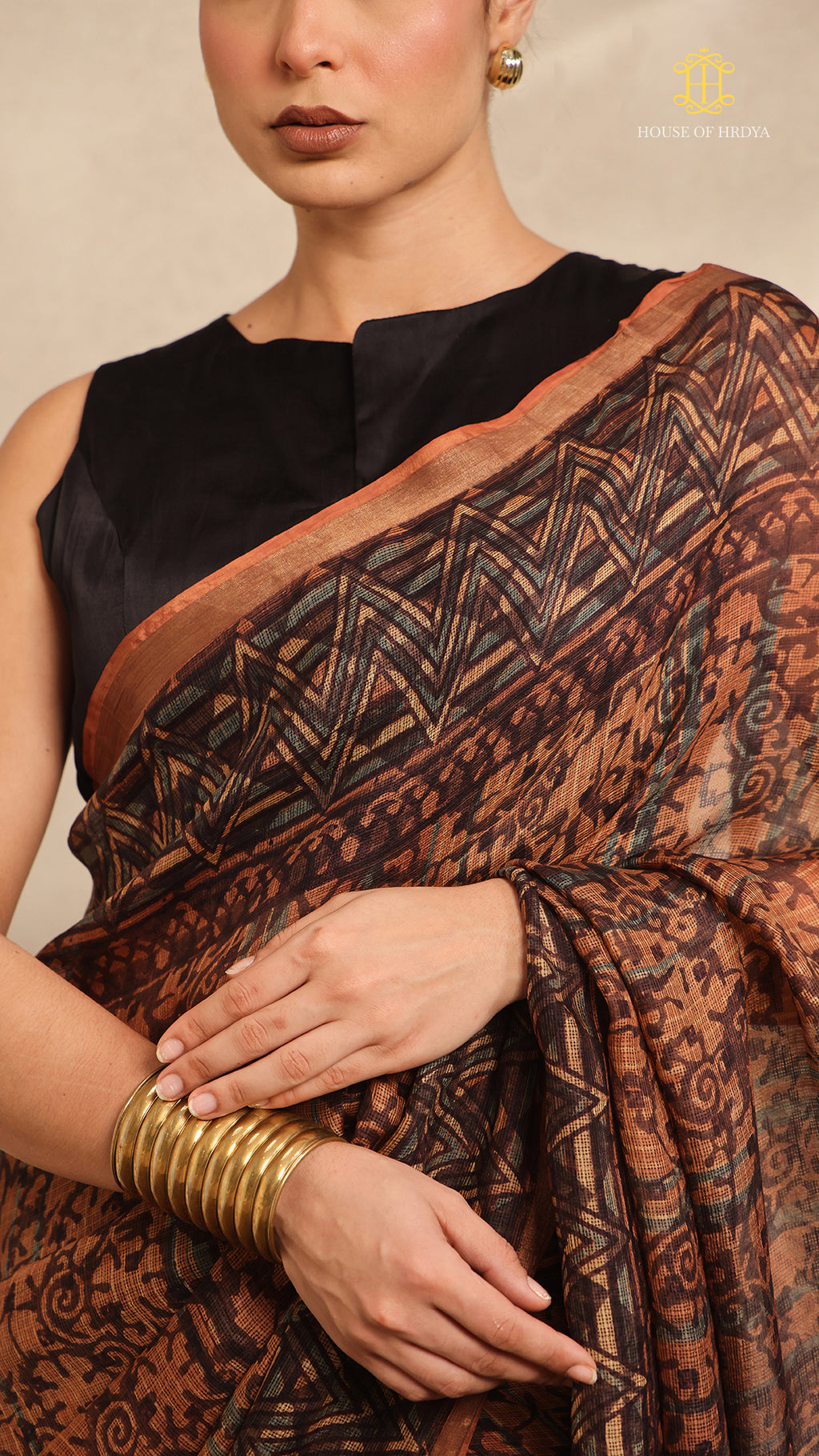 Ajrakh Kota Silk Saree