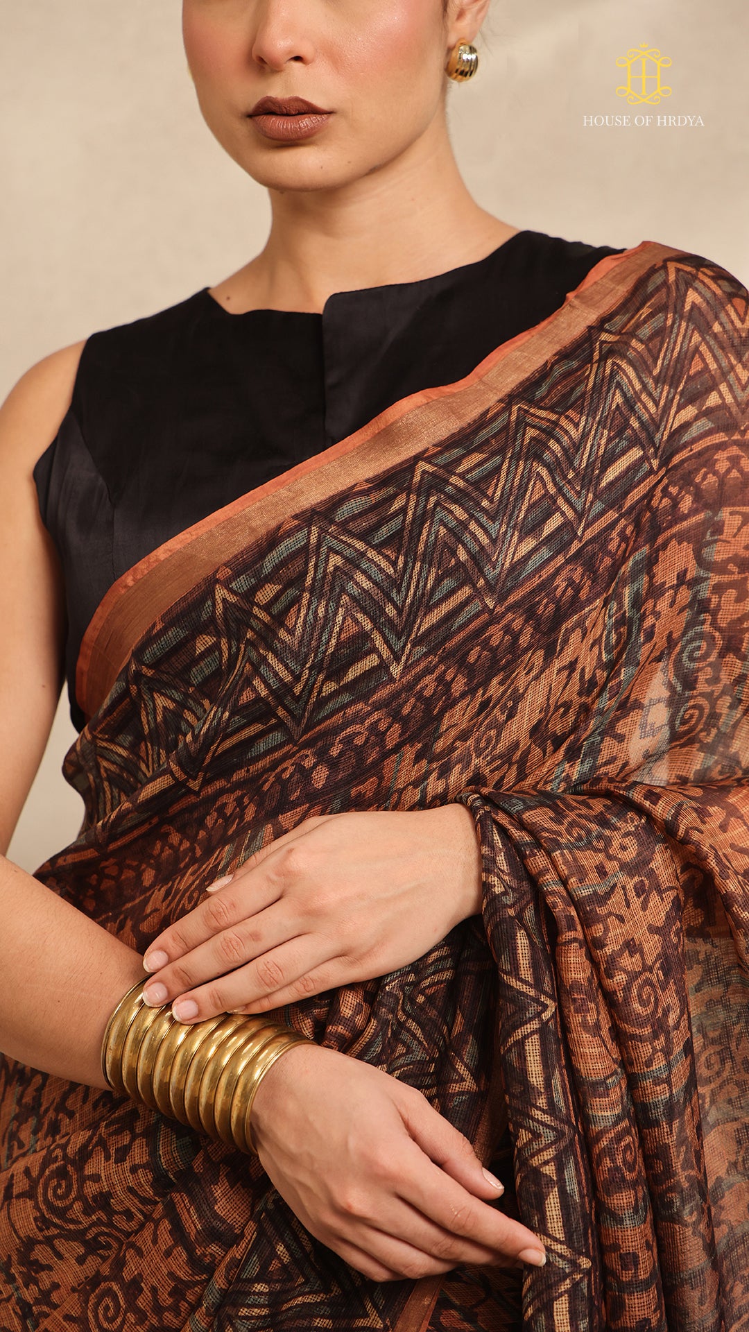 Ajrakh Kota Silk Saree