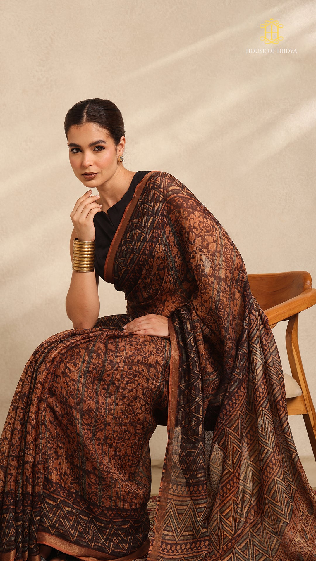 Ajrakh Kota Silk Saree