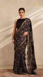 Ajrakh Mul Cotton Saree
