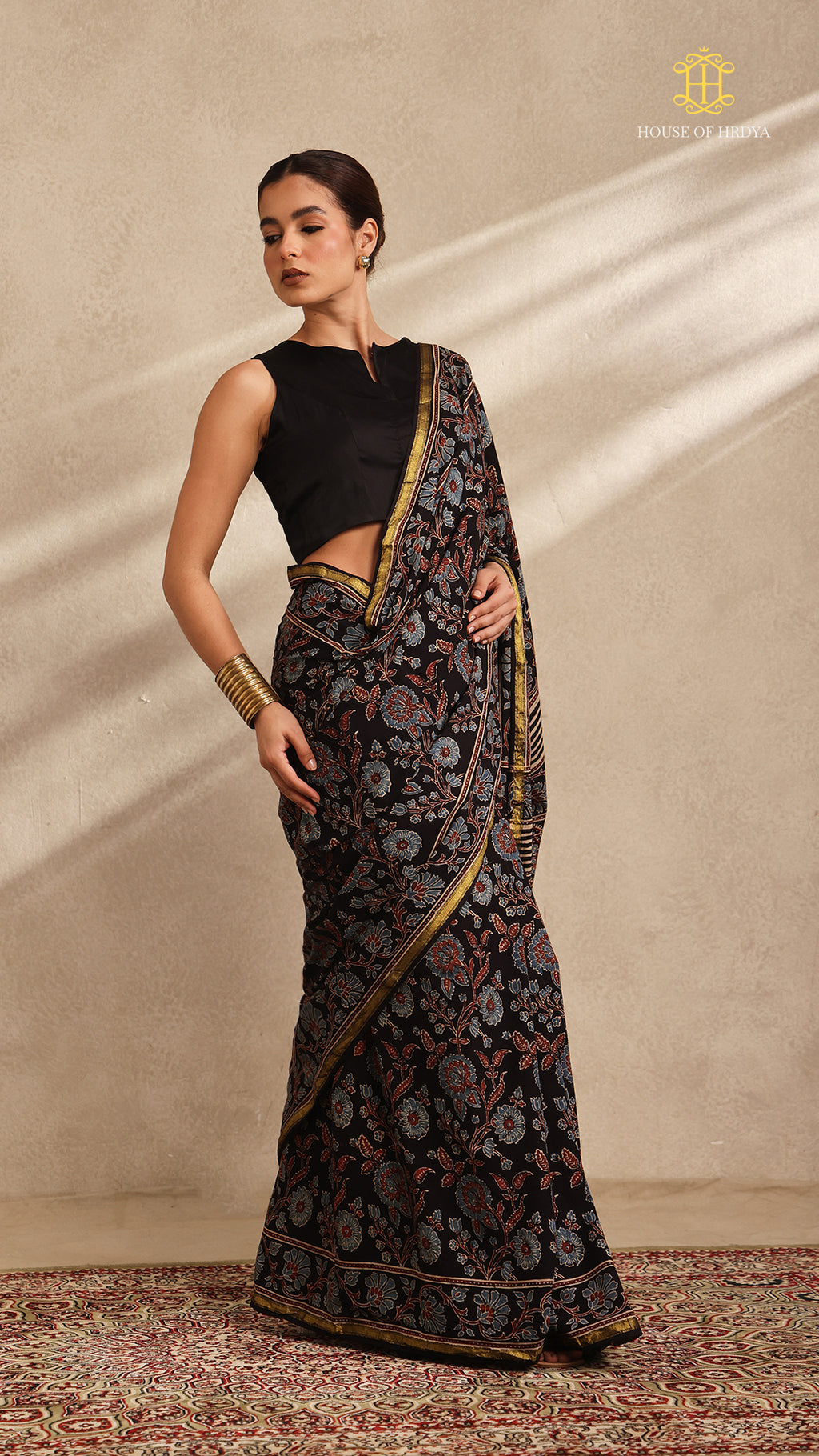 Ajrakh Mul Cotton Saree
