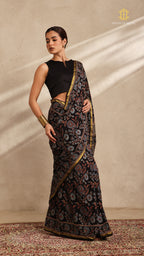 Ajrakh Mul Cotton Saree