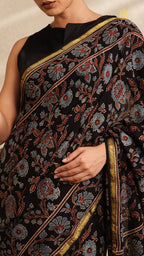 Ajrakh Mul Cotton Saree