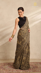 Ajrakh Mul Cotton Saree