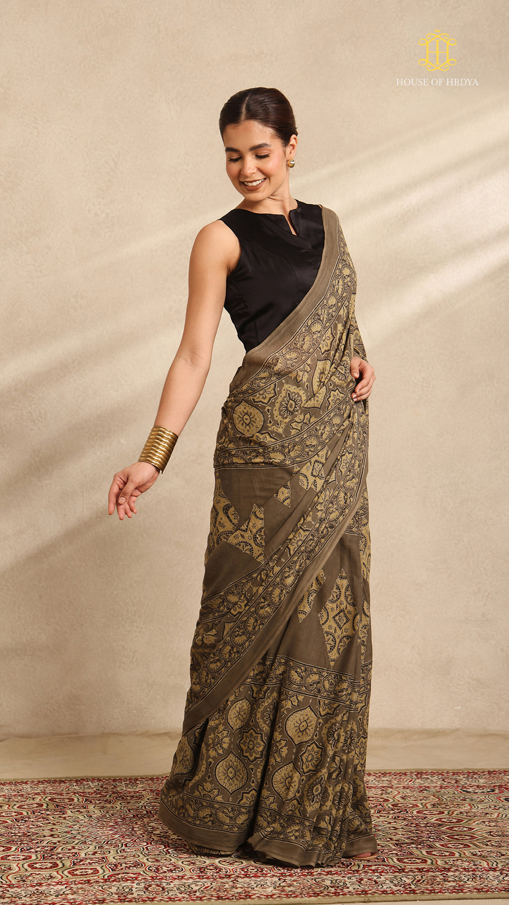 Black Modal Blouse Full Neck