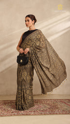 Ajrakh Mul Cotton Saree