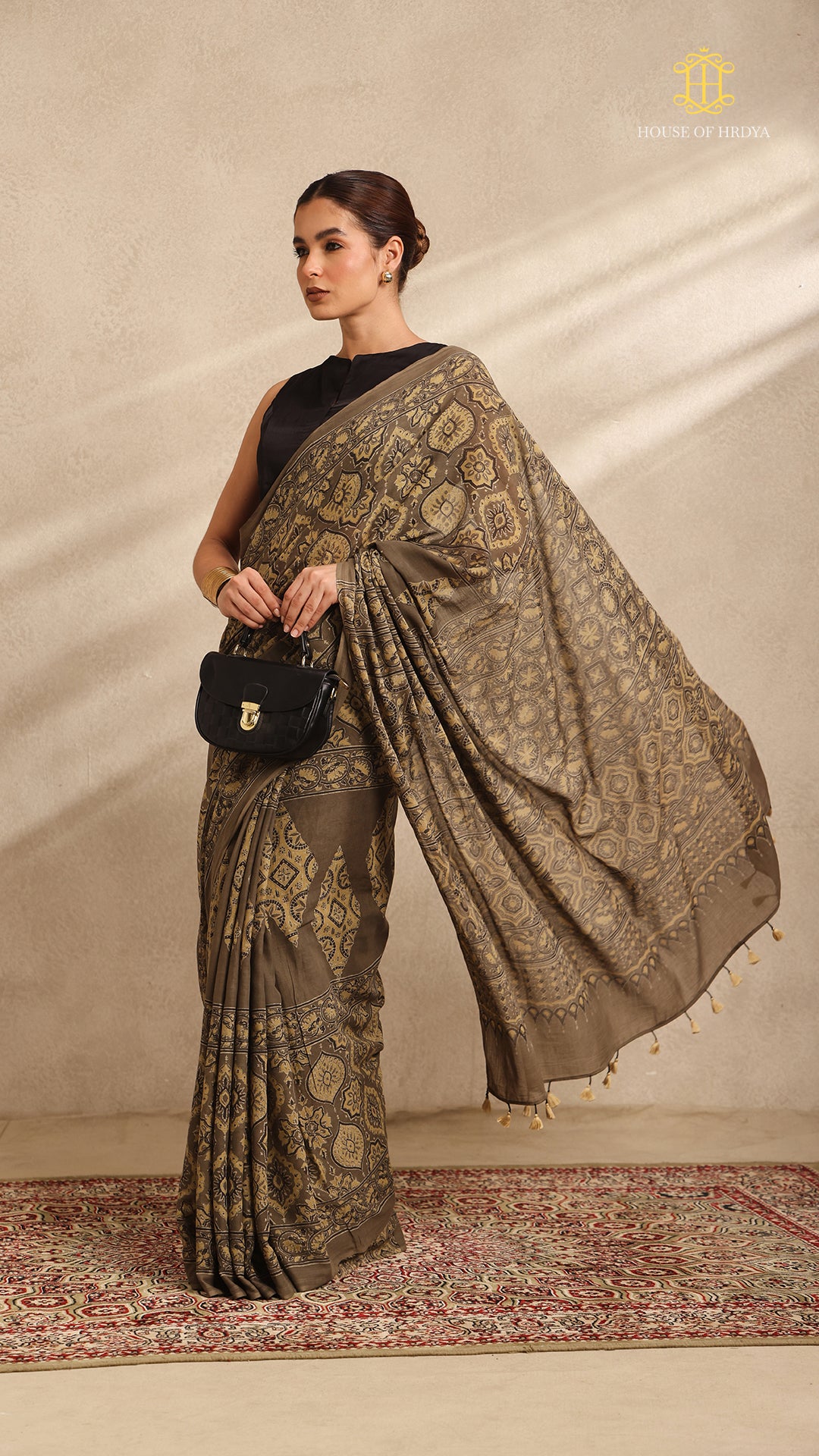 Ajrakh Mul Cotton Saree