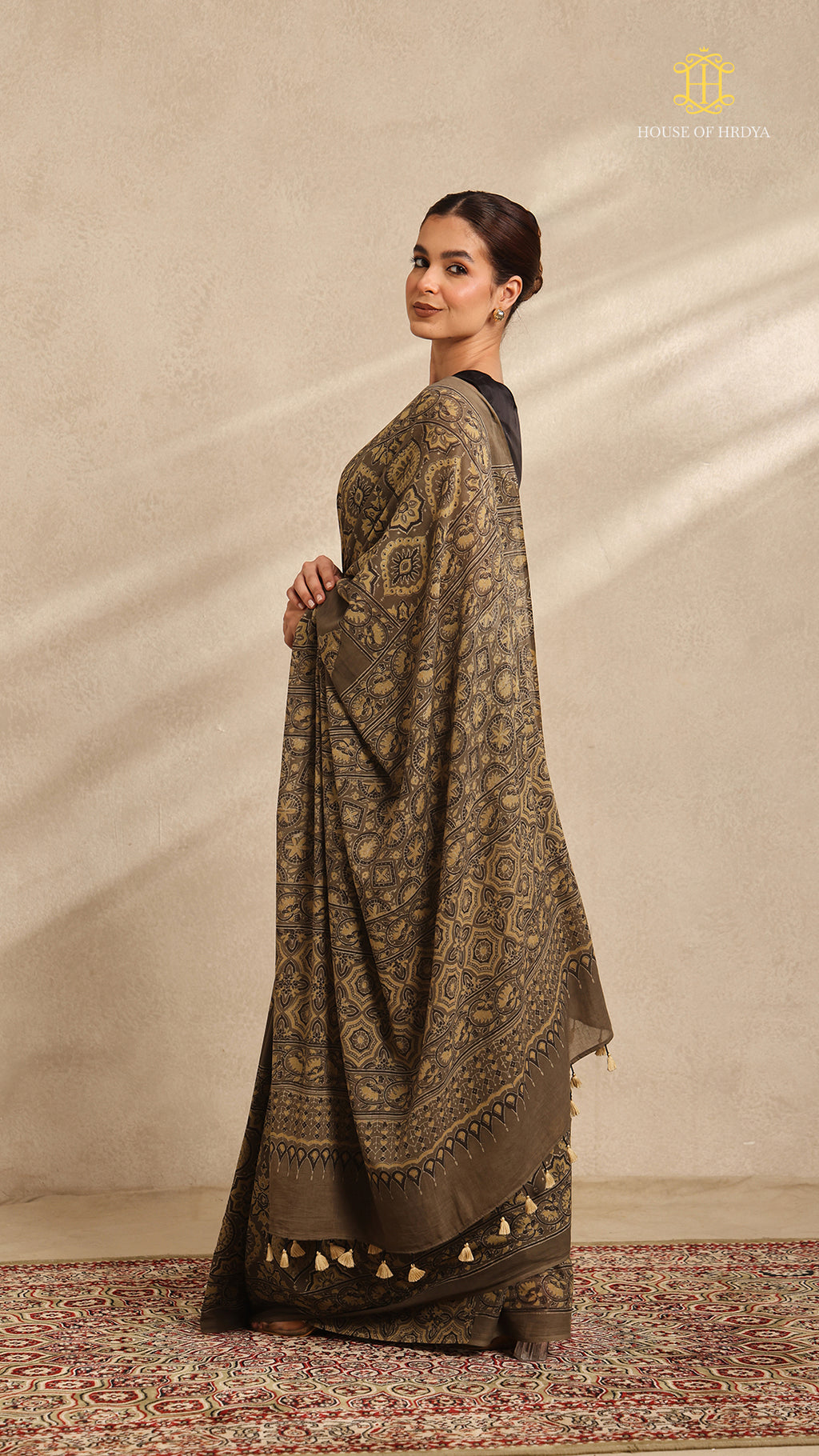 Ajrakh Mul Cotton Saree