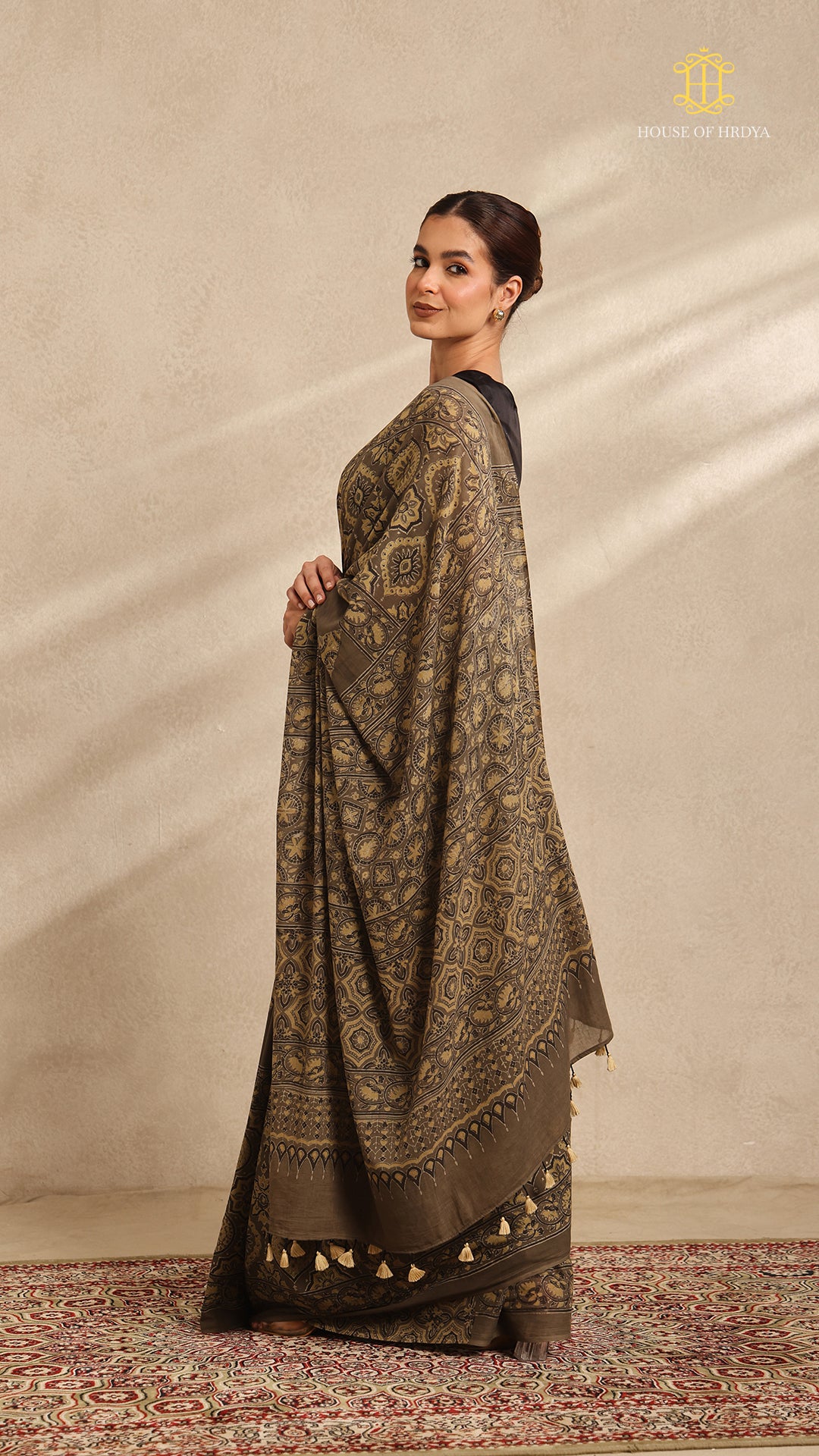 Ajrakh Mul Cotton Saree