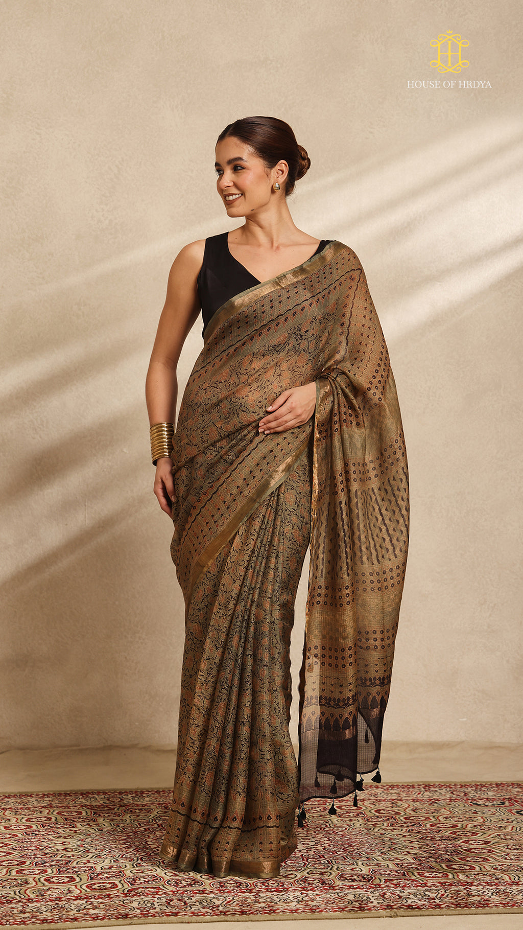 Ajrakh Kota Silk Saree