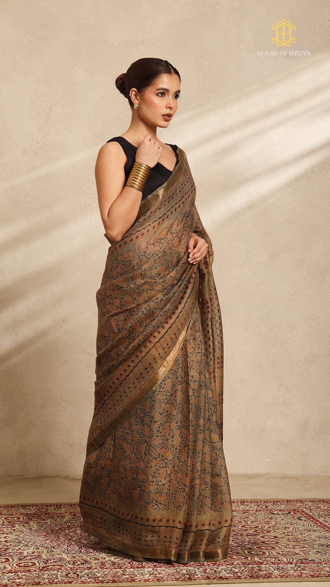Ajrakh Kota Silk Saree