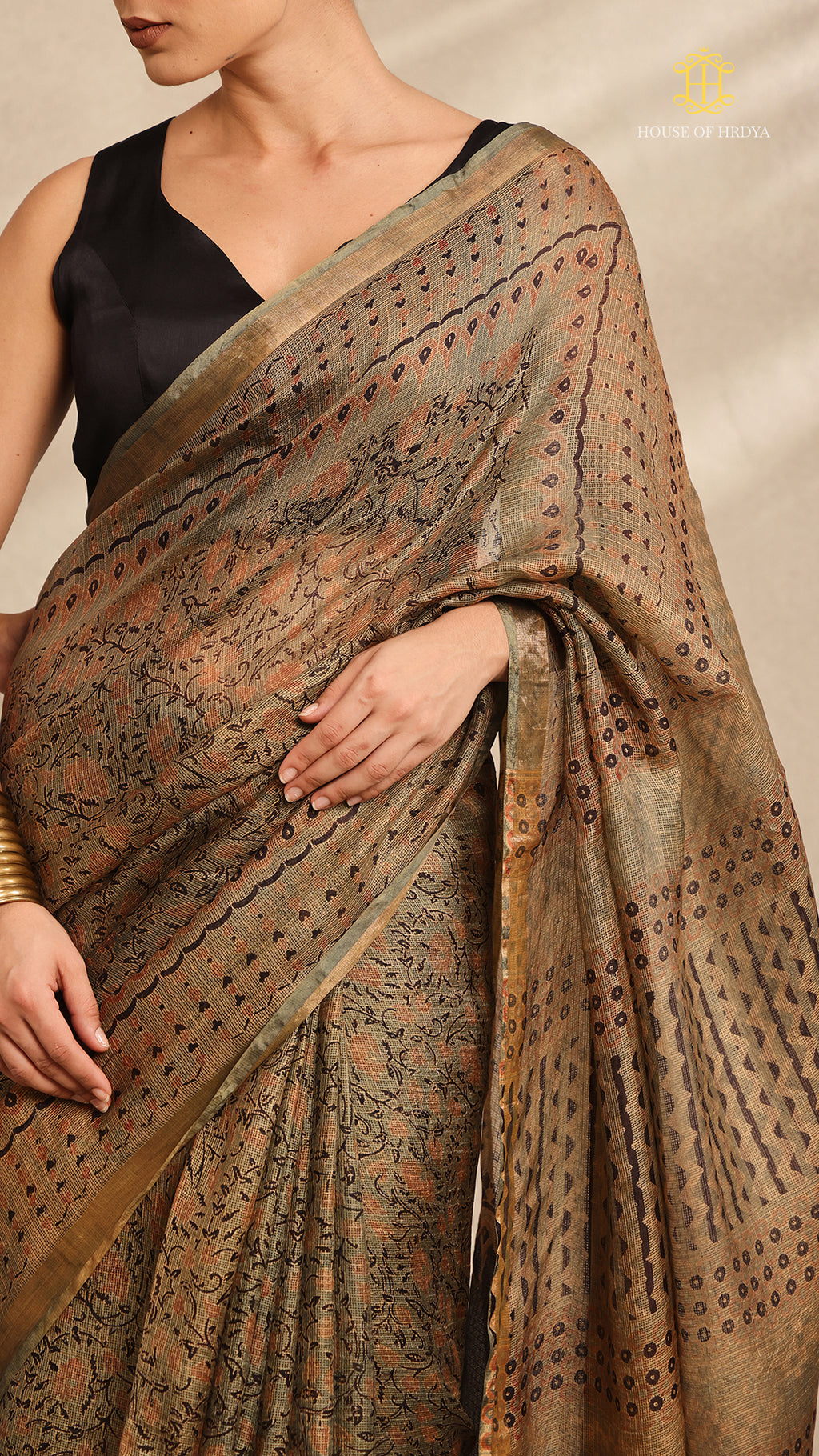 Ajrakh Kota Silk Saree