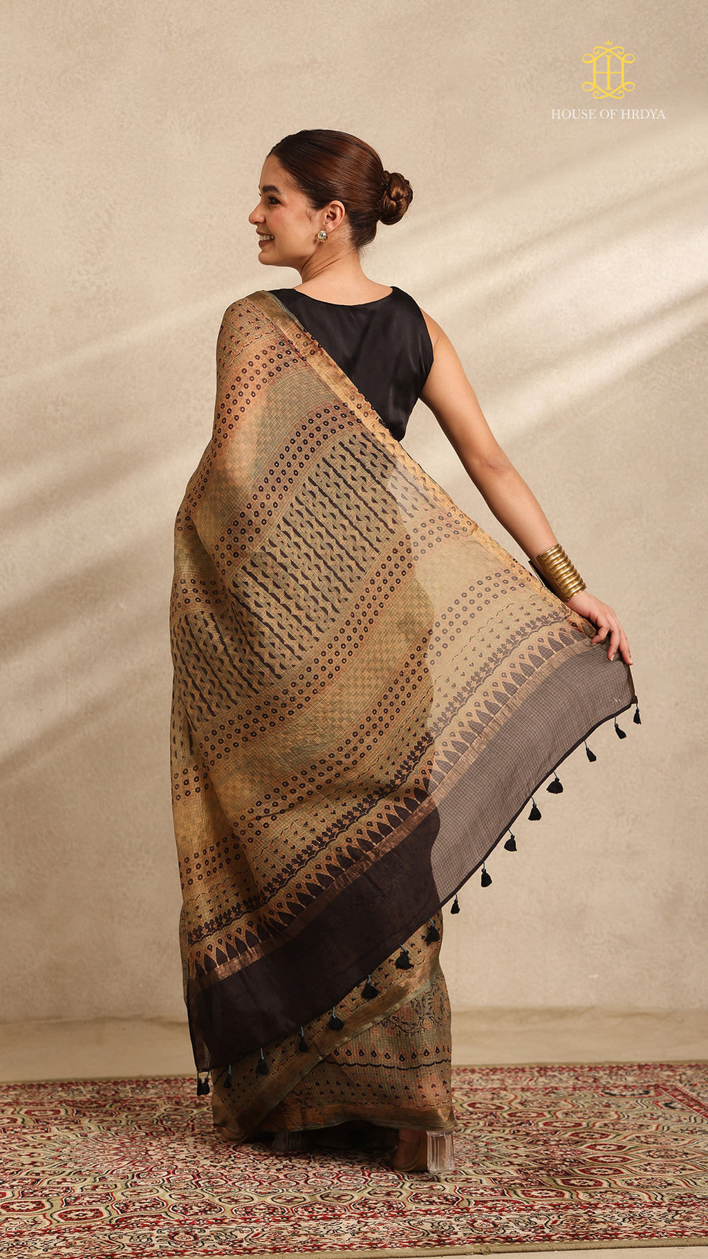 Ajrakh Kota Silk Saree