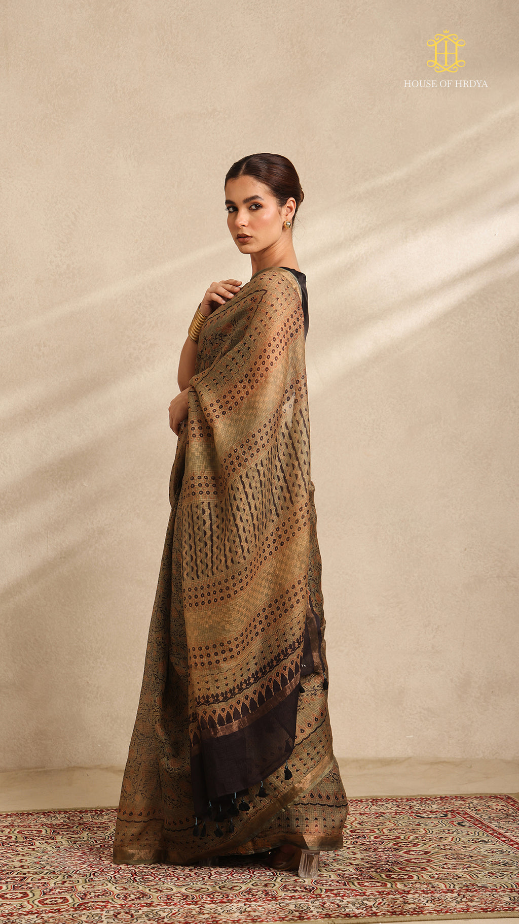 Ajrakh Kota Silk Saree