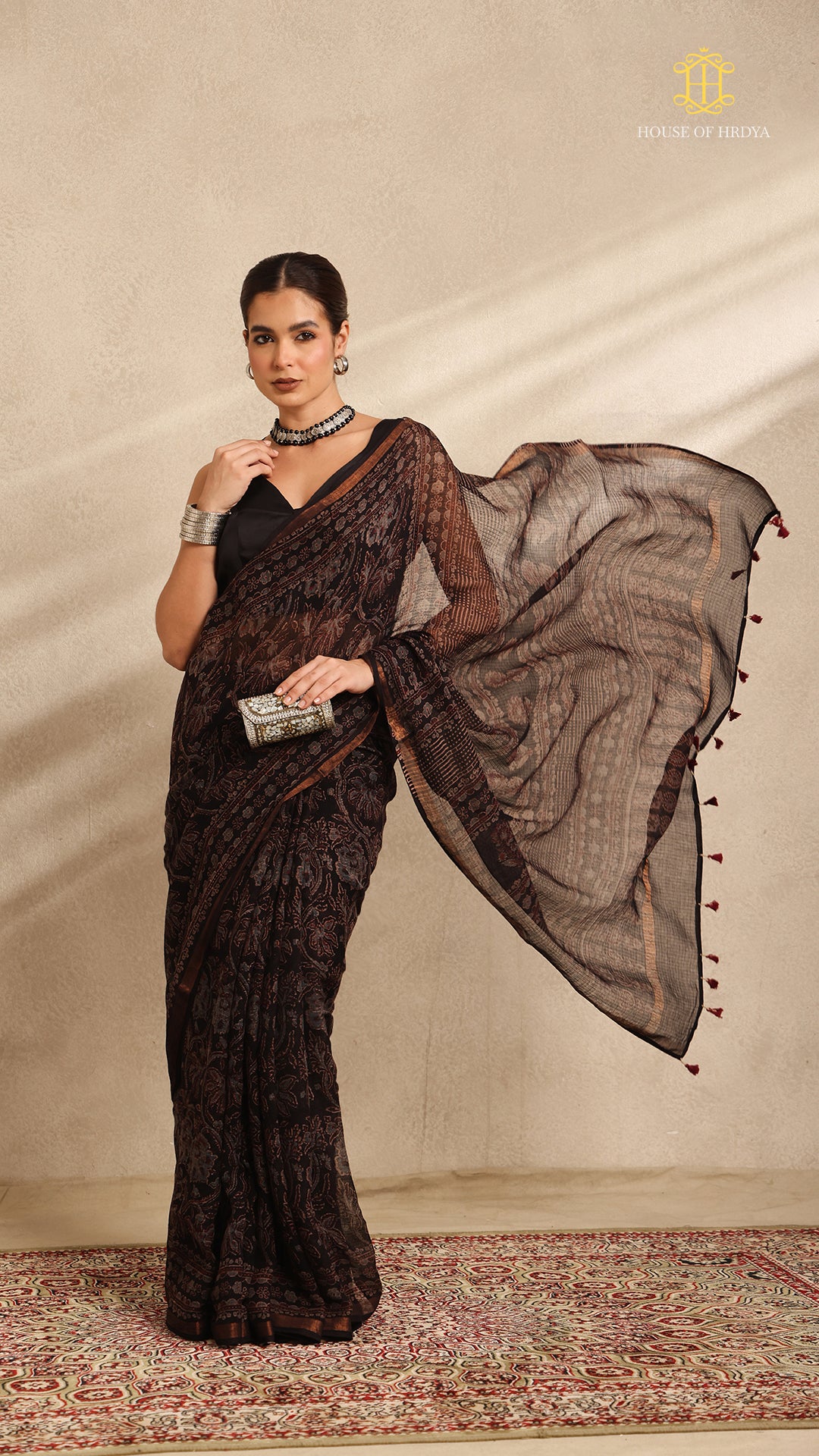 Ajrakh Kota Doria Saree Main image